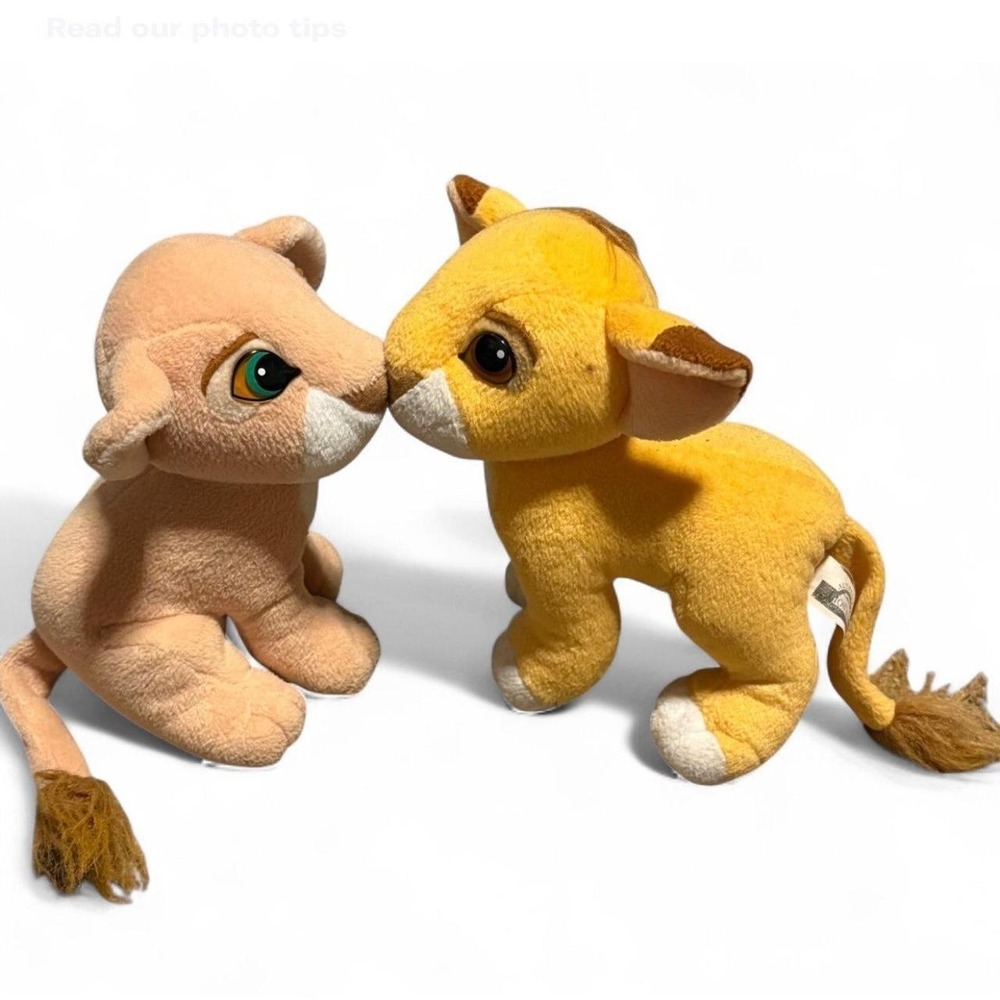 Vintage 1993 Lion King Simba Nala Magnetic Kissing Plush Set Mattel Disney